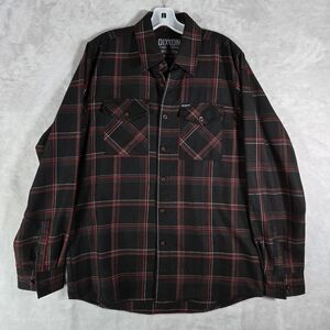 Dixxon Flannel Co Snap On Flannel Mens Size M Medium Black Plaid Button Vintage